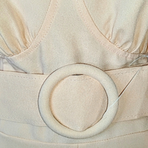 NWT Asos Peach Belted Long Maxi Retro 40s Style Yoke Waist Dress Size 12 Tall - Picture 4 of 14